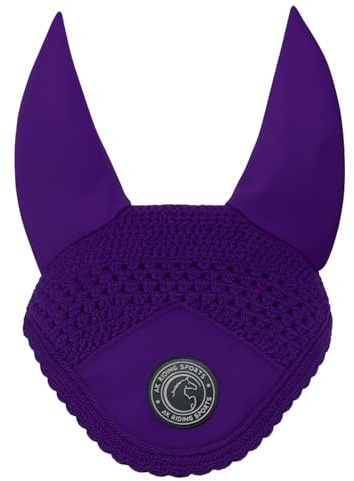 AK Bonnet Anti-Mouches pour Chevaux – Oreilles en Lycra Doux, Crochet Serré, Ajustement Confortable – Bonnet Équestre pour Chevaux de Sport AKRS-6069-01 (Violet, Full / (L))