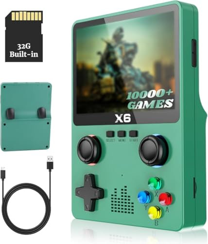 PMS Console di Gioco PortatileGame Retrò con Schermo IPS da 3,5 Pollici Integrato - 10.000 Giochi - Supporta Schede Memoria fino 64 GB, Joystick 3D di Precisione - (lingua italiana non garantita) - Co