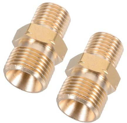 Cabilock Adaptadores De Rosca De Latón Para Tuberías (2 Unidades): Rosca Positiva De 1/4'' A Negativa De 3/8'' - Acoplamiento De Conversión Para Sistemas De Gas
