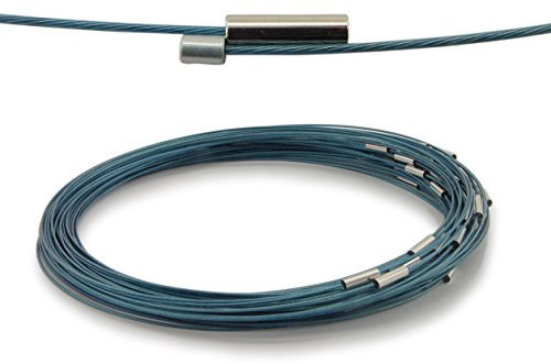 WEBandBUY 3 Halsreifen aus Edelstahl Magnetverschluss Länge ca. 50 cm Türkis