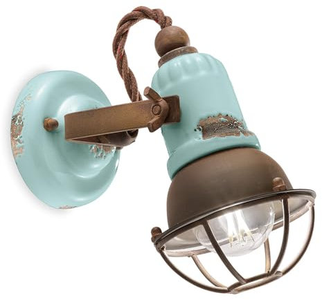 ferroluce Retro Strahler LOFT E14, 46 W, Hellblau, 9 x 9 x 18 cm