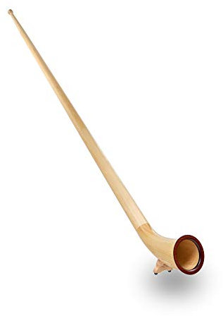 Lechgold Alphorn Natur Fichte Bb (3-teilig, Bb-Stimmung, 275 cm, natur lackiert, 440 Hz, inkl. 19 mm Mundstück)