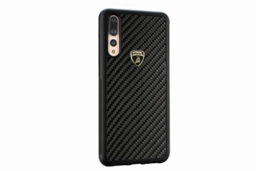 Lamborghini ELEMENTO D3 Carbon, Schutzhülle Back Case Schwarz, geeignet für Handy Huawei P20 Pro