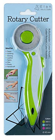 Elan Cutter Rotanti Verde, Rotary Cutter per Tessuti, una Rotella Taglia Stoffa, Taglierina Rotante Professionale, Taglierino per Stoffa, Rotary Cutter, Taglierina per Tessuti e Cutter Rotativo 45mm