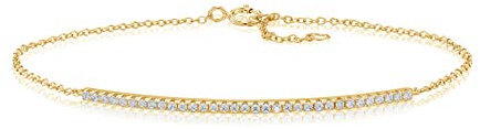 Sif Jakobs Damen Armband 925/- vergoldet, Funcino Kollektion mit weiße Zirkonia, SJ-B0064-CZ(YG) Länge: von 18 auf 20cm einstellbar