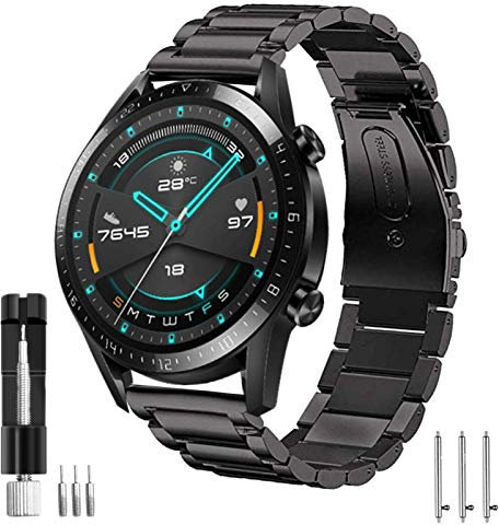 SPGUARD Armband Kompatible mit Huawei Watch GT2 Armband 46mm Huawei Watch GT2e Armband, 22mm Edelstahl Metall Ersatzarmband für Huawei 4/4pro/GT 2/Huawei Watch GT2 Pro/Huawei Watch GT 3 Pro 46MM