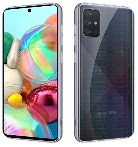 HSP Transparente Hülle kompatibel mit Samsung Galaxy A51 | Premium TPU Silikon Case | Kratzfest Stoßfest Klar | Microdot Handyhülle | Passgenaue, weiche, durchsichtige Schutzhülle