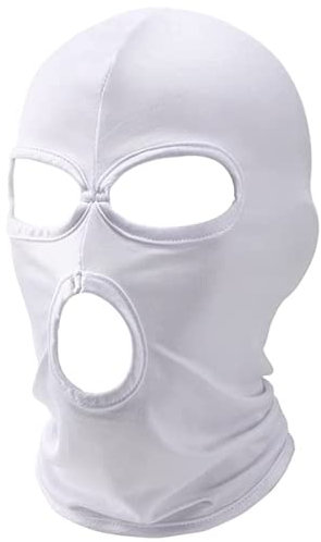 WYSUMMER Sturmhaube, Gesichtsmaske, für Damen und Herren, dünn, drei Löcher, Vollgesichtsmaske für Motorrad, Fahrrad, Jagd, Radfahren, Ski, weiß, Einheitsgröße