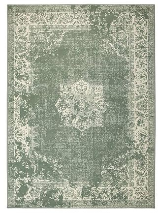 FRAAI | Home & Living Vintage Teppich - Wonder Grün - 185x275cm | Polypropylene - Machine woven - Medallion - Classic - Living room