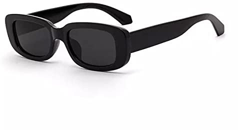 Persepolis Fashion Retro y2k Rectangle Sunglasses Shades Sun Glasses Vintage Women UV400 (Black)