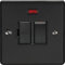 13A DP Switched Fuse Spur & Neon Light -MATT BLACK & Black Trim- 240V Mains Isolation - Decorative Kitchen/Interior Wall Face Plate – Oven/Cooker/Hob Appliance On/Off Switch