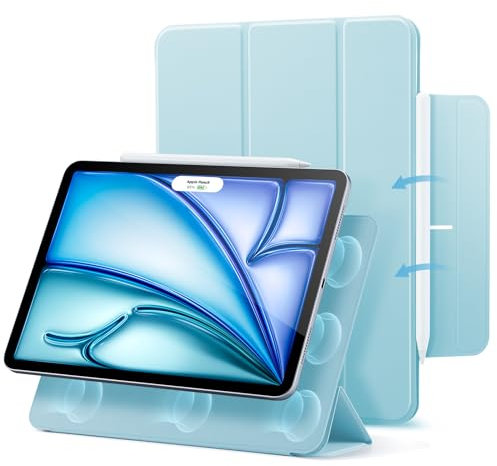 ESR Funda para iPad Air 11 M3/M2 2025, iPad Air 7/6/5/4 Gen (2024/2022/2020, 10,9), Funda con Bloqueo Magnético, Funda Slim Tríptica, Compatible Pencil Pro/Pencil USB-C, Auto Encendido, Azul Claro