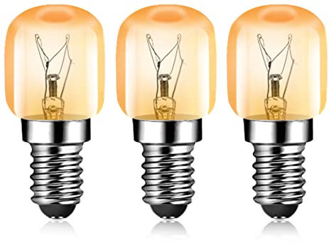 EXTRASTAR Ampoule Four 15W 300 Degres E14 Dimmable, Ampoule 15W Incandescence E14 T22, 112LM Blanc Chaud 2700K, pour E14 Petit Culot à Vis Pygmy Lamps Pour Micro-ondes, Four, Lampe à sel, Lot de 3