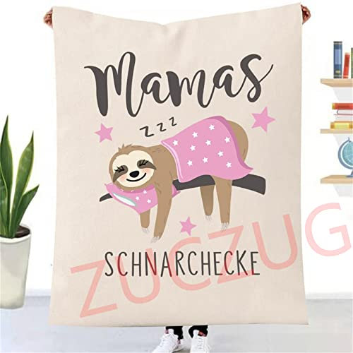 Kuscheldecke Flauschige Faultier Geschenk zum Muttertag, Personalisierte Faultier Decke An Meine Mama, Super Weiche Flanelldecke Wohndecke Luftpost Positiv Ermutigen Decke eeignet für Sofa Reisen
