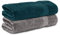 Komfortec 2er Handtücher 50x100 cm Set aus 100% Baumwolle, Frottee, Weich, Anthrazit Grau/Petrol