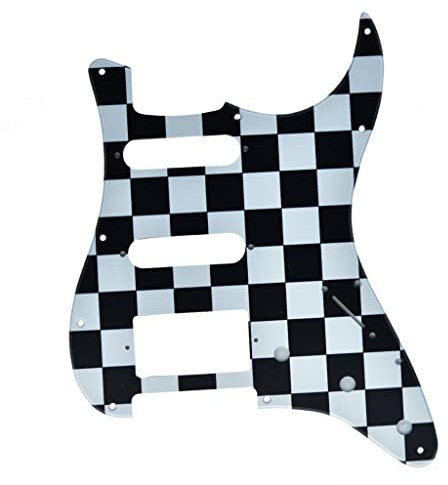 KAISH Pickguard HSS-Schlagbrett für Stratocaster / Stratocaster, 11 Löcher, Schwarz / Weiß