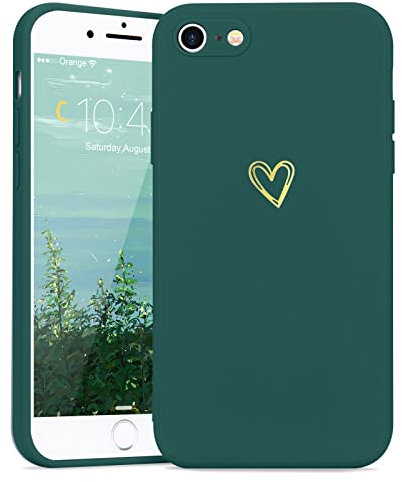 Lafunda iPhone 7/iPhone 8 Cover,Custodia per iPhone SE2020/SE 3 2022 5G con protezione fotocamera Antiurto Silicone morbido Donna loveheart protezione Case per iPhone 7/8,iPhoneSE2020/SE2022 Verde