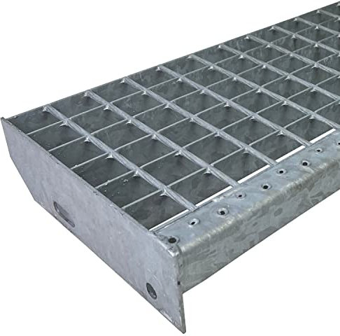 Marchepied en caillebotis Galvanisé & thermolaqué vert 600 x 240 mm Largeur des mailles 30 mm selon DIN 24531 et antidérapant R11 Résistant aux intempéries