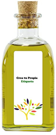 ESENCIA ANDALUSI Botellas vacías de 250 ml Botella de Vino Botella de Licor Botella de Aceite Botella de vinagre de Cristal, 0,25 litros, Botella Corcho (12 Etiquetas Personalizadas)