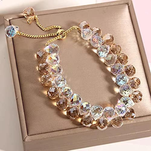 Bysonglezai Armbänder Damen Bracelets Frauen Armband Frauen Neue Österreich Kristall Armband Mode Glänzende Stein Perlen Elastizität Seil Strang Armbänder Für Frauen Schmuck