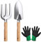 OFFCUP Attrezzi da Giardino, Set di Attrezzi da Giardino 3Pezzi, Attrezzi da Giardinaggio, Utensili da Giardino con Paletta, Cazzuola, Guanti, Regalo di Giardinaggio per Uomini e Donne