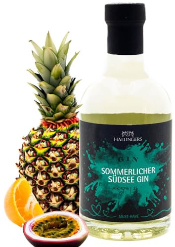 Hallingers Südsee-Gin, 42% vol. - Sommerlicher Premium-Gin (Glas) - Geschenk im Sommer & als perfektes Grillgeschenk | Danke Silvester Freundschaft Genesung