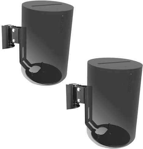 EMAQUIN Wall Mounts Brackets-Pair Set(2PCS) for Sonos Era 100 Speaker(Include 2PCS,Swivel and Tilt,Sturdy Metal,Enduring paint finish,Easy to intall,Compatible with Sonos Era 100,Black Pair)