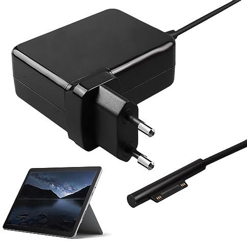 Nizirioo Microsoft Surface Go Ladegerät: Surface Go 24 W 15 V 1,6 A Netzteil, Ladegerät für Microsoft Surface Go, Go 2, Go 3, Surface Pro 3, Surface Pro 4 Core m3, Netzkabel 1,2 m, Schwarz