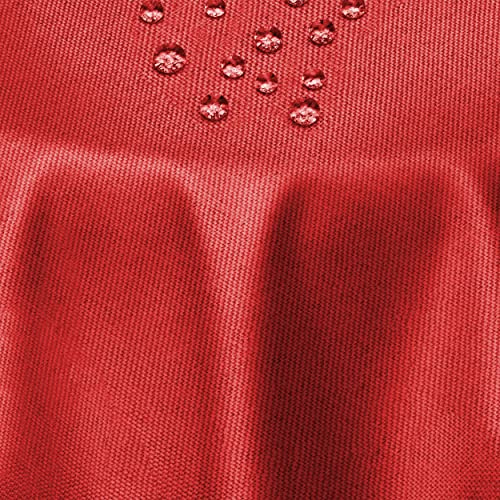 DecoHomeTextil Leinen Optik Tischdecke Oval 160 x 260 cm Dunkelrot | wasserabweisend, fleckenabweisend, abwaschbar, Lotuseffekt