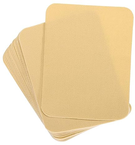 uxcell 20Pcs Iron on Patches for Clothing Repair Fabric Repair Patches Iron-On Mending Fabric Yellow 4.1x3.0 for Clothes, Pants, Bags Hole Repairing and Decoration