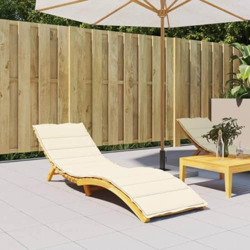 Annlera Sonnenliegen-Auflage Creme 200x70x3cm Oxford-Gewebe Gartenmöbel-Kissen Gartenstuhlauflage Liegestuhl Auflage Sitzauflage Gartenstuhl Gartenmöbel Auflagen Gartenliege Auflage