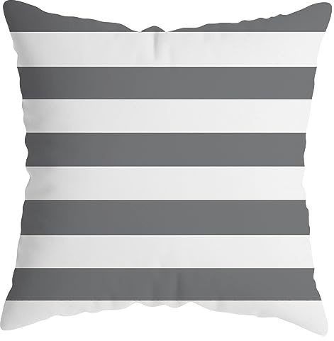 Großes Kissen Kinderzimmer Grau-weiß gestreifte Kissenbezüge Morden Simple Life Dekokissenbezüge Home Dekorative Kissenbezüge 18×18 Superweich für Bett/Couch/Sofa/Auto Kissen Set (Grey, One Size)