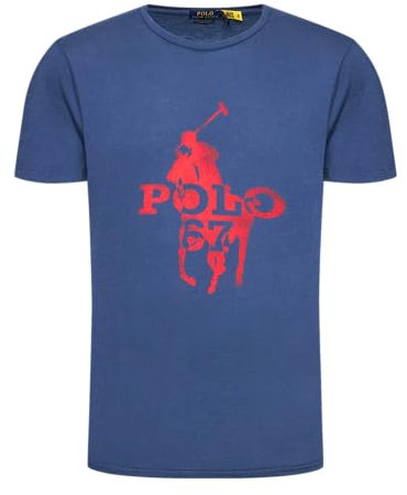 Polo Ralph Lauren POLO RALPH LAUREN Shirt Polo Logo Tee Herren Big Polo Pony 67 T-Shirt, Marineblau Rot Pony, L