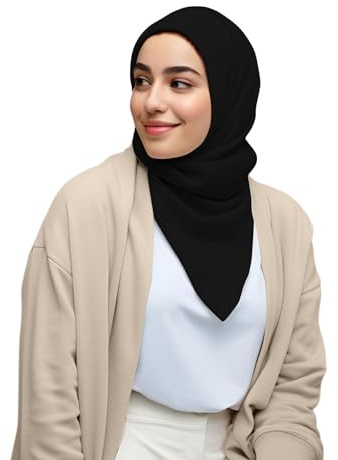 ShopMiey Premium Chiffon Head Scarf Shawl Muslim Hijab Heavy Non-Slip Neck Wrap for Women
