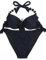 EONAR Damen Seitlich Gebunden Bikini Sets Abnehmbar Bademode Push up Bikinioberteil mit Nackenträger(XXL,Black)
