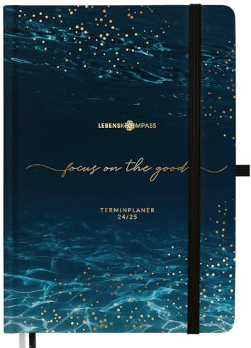 Lebenskompass Kalender 2024 2025 A5 ”Dive” - Hardcover Buchkalender von Juli 2024 bis Dezember 2025 - Dein Wochenplaner & Terminplaner für 18 Monate