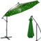 Eulenke 350 cm Parasol avec LED Solaire, Parasol Déporté avec manivelle e pied, Angle d'inclinaison et hauteur réglables, Parasol de jardin avec protection UV pour balcon jardin terrasse, Vert