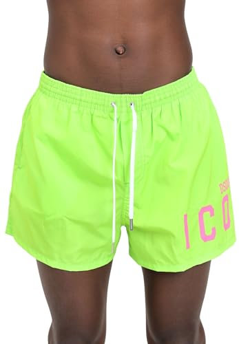DSQUARED2 Short de mer Vert Fluo pour Homme avec Logo Imprimé Rose Fluo, vert, 48