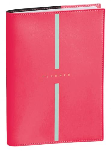 Quo Vadis - Kalender 16 Monate – 2024 – 2025 – Wochenplan – Wochenkalender – mehrsprachig – Billy – Rosa – 16 Monate September bis Dezember – 16 x 24 cm – Papier Clairefontaine weiß – Französisches