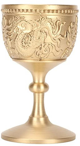 Akozon Calice en or, Calice Luxueux Lustre élégant PimPCup pour Fête Banquet Mariage or Rétro Style gaufré en Laiton épaissi