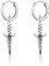 MEDWISE Keltische Dolch Creolen Ohrringe 925 Sterling Silber Keltische Ohrringe Schwert Anhänger Kreuz Tropfen Schmuck Geschenk für Herren Sohn Teenager Damen Männer