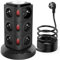 Acodot Torre Regletas Enchufes, Regleta Enchufes Proteccion Sobretension con Interruptor con 12 Tomas de AC y 3 USB Regleta Vertical, 5M Enchufe Multiple es Adecuado para Escritorios y Dormitorios