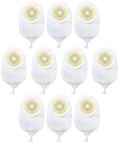 2 x Urostomie-Beutel, Kolostomiebeutel, zweiteilig, entwässerbare Beutel, Stoma mit Ileostomie-Pflege und E5M6 Look Hoop