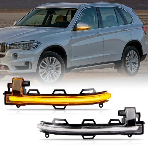 POPMOTORZ LED Spiegelblinker mit Canbus Fehlerfrei 2835 SMD für BMW X3 F25 X4 F26 X5 F15 X5 M F85 X6 F16 X6 M F86, 2 Stück