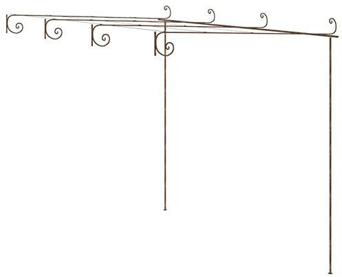 Homgoday Antique Brown Garden Pergola 4 x 3 x 2.5 m Iron Garden Pergolas for Camping Party Outdoor Celebrations Pergola