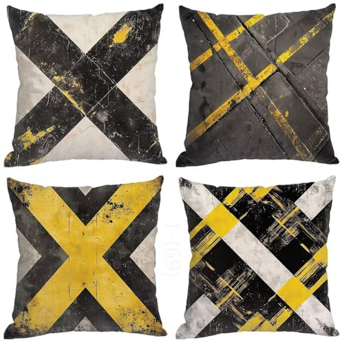 Outdoor Kissen Nordisch Kissenbezug 35x35cm 4er Set, Doppelseitig Weich Kissenbezüge Geometrie Kissenhüllen, Sofakissen Outdoor Zierkissen Couch Kissen Garten Dekokissen, Geschenke für Frauen O-M