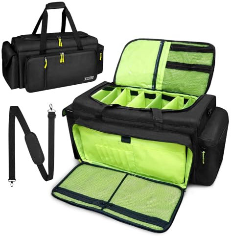 SUNDOY Extra Large DJ Gig Bag, 57CM Travel DJ Cable File Bag with Detachable Bottom & Dividers for Cords, DJ Gear, Sound Equipment, Musical Instrument Accessories