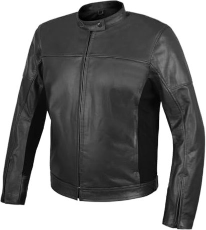 Guerrero Giacca da Moto in Pelle Nera modello Streetfighter, con Protezioni Omologate CE tg.M