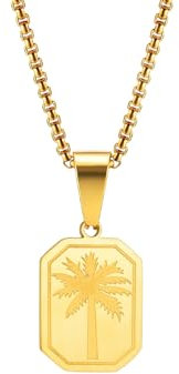 Hao Wu Xuan Tree Necklaces for Men Women,Summer Palm Trees Geometric pendant. synthesis Jewelry Gift for