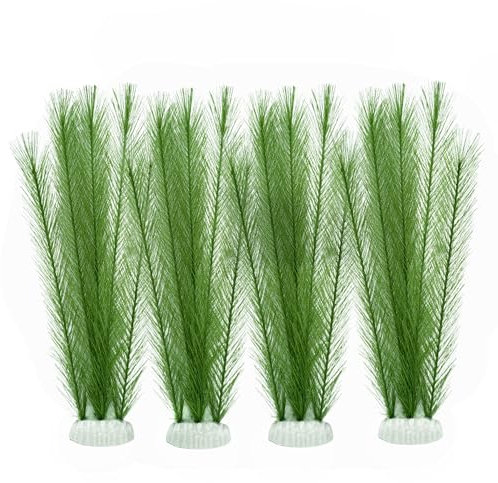 M2cbridge Plastic Fish Tank Plants Soft Silk Water Grass for Terrarium Simulate Plants and Aquarium Landscape(4pcs,12)